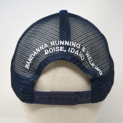 Boco Gear Trucker Hat Blue One Size Map Dinosaur T-Rex Boise Idaho Running Mesh