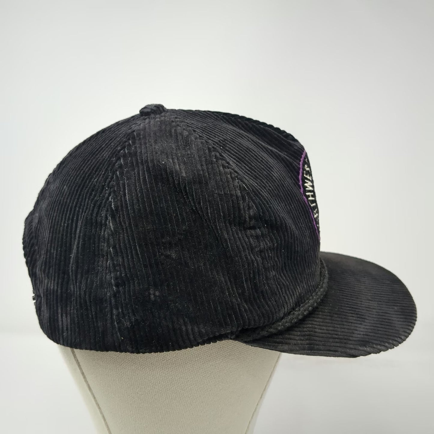 Ownco Trucker Black Hat One Size Corduroy Snapback Northwest Steelheaders Rope