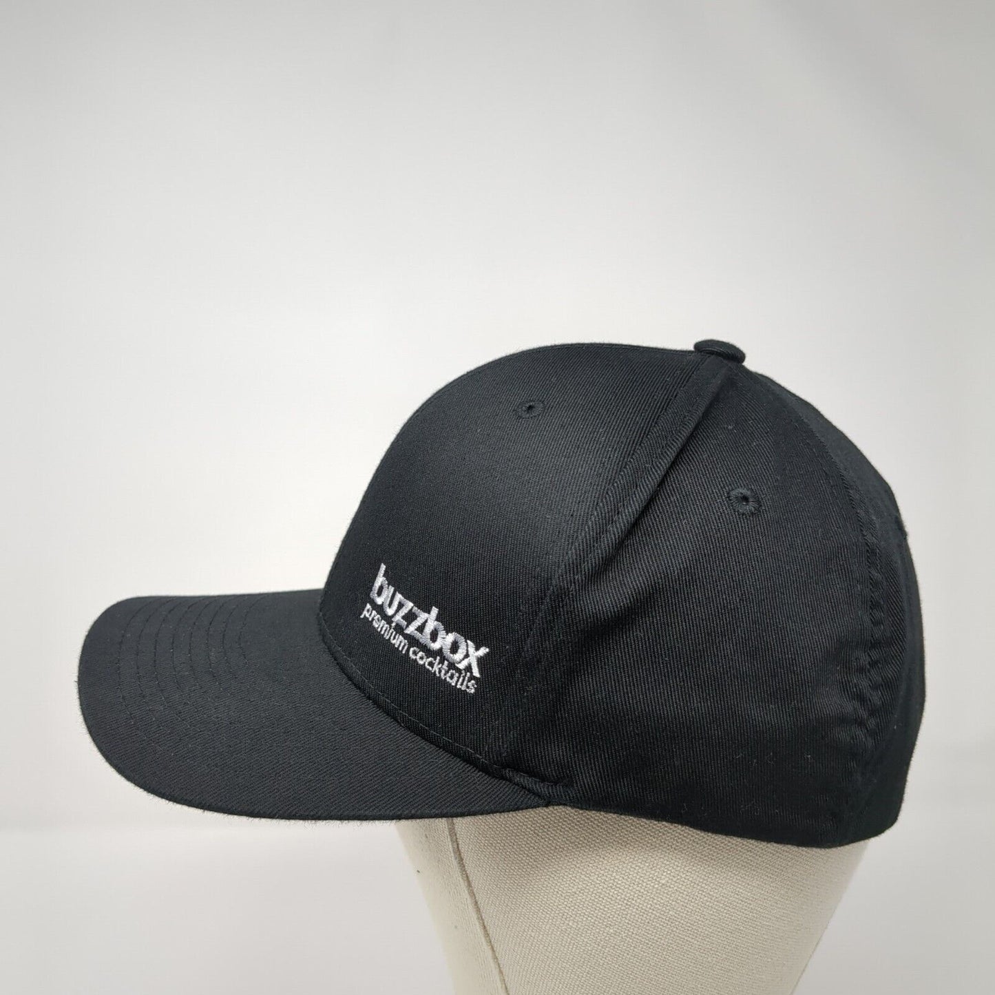 BuzzBox Premium Cocktails Fitted Hat Black L-XL 6 Panel Flexfit Yupoong