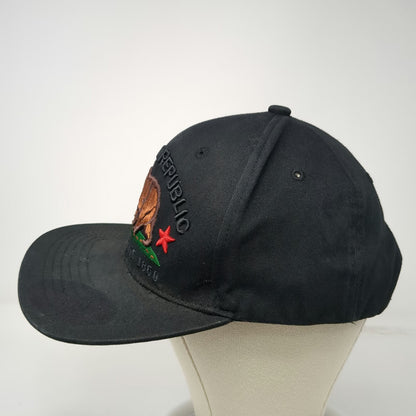 Wynn California Republic Snapback Hat Black OSFM Bear Under Brim Graphic Logo