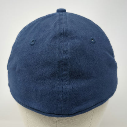 TaylorMade Blue Baseball Cap M Golf Hat Stretch Fit Front Patch Logo Curved Brim
