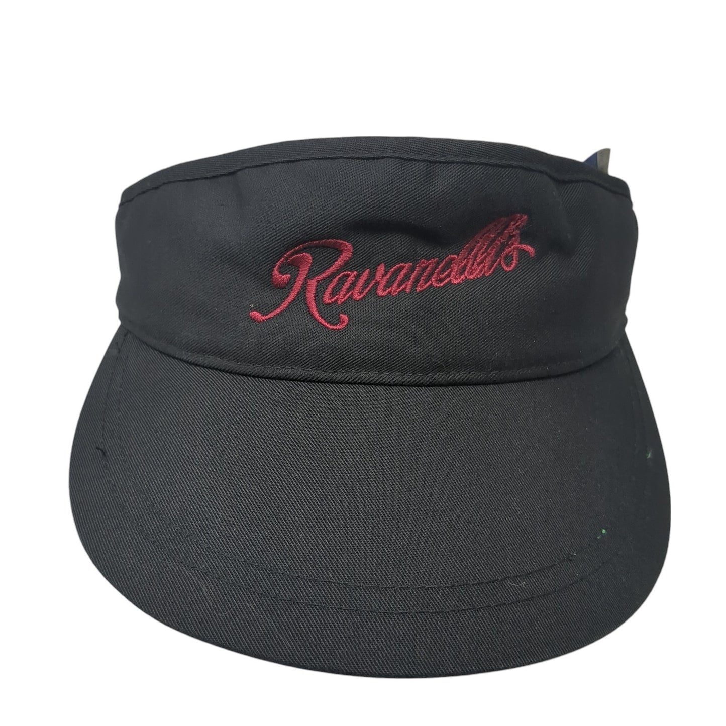 Ravanellis Sun Visor Hat Black OS Adjustable Embroidered Lightweight San Sun