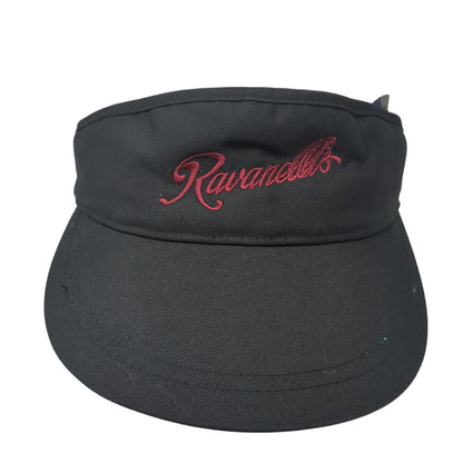Ravanellis Sun Visor Hat Black OS Adjustable Embroidered Lightweight San Sun