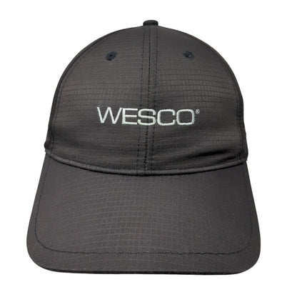 Wesco Strapback Golf Hat Black One Size Adjustable Cap America 6 Panel