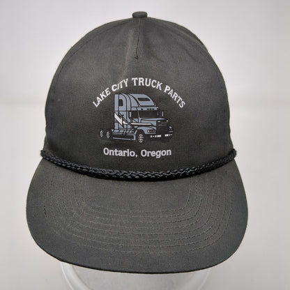 Lake City Trucker Parts Snapback Rope Hat Black OSFA Ontario Oregon