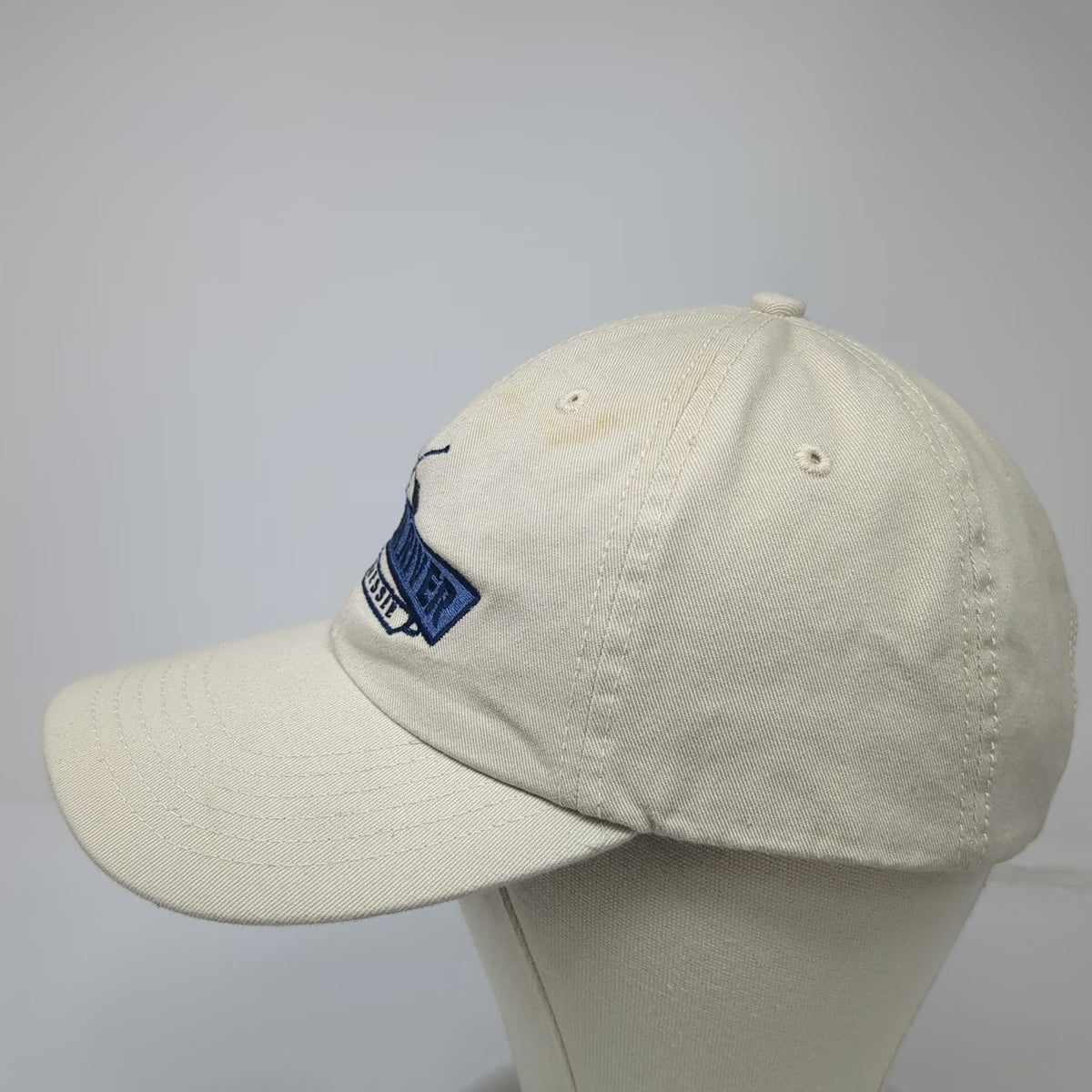 My Town Originals Pigeon River Tennessee Hat Beige Blue One Size Baseball Cap