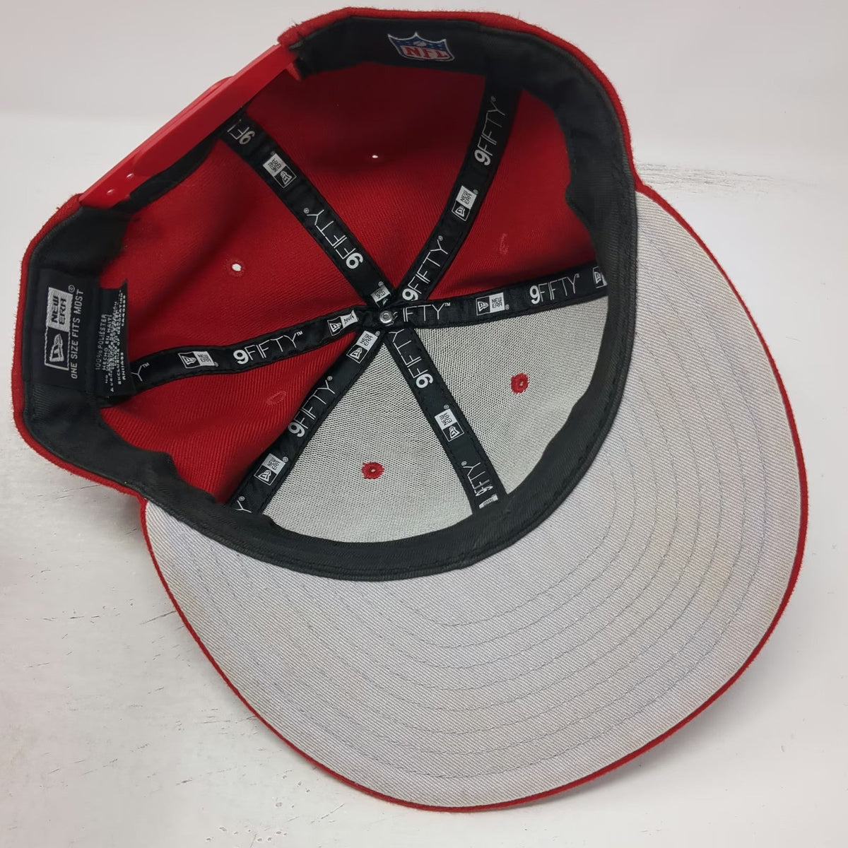 New Era Kansas City Chiefs NFL Snapback Hat Red One Size Flat Brim Gray Logo