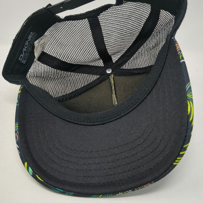 Dakine Trucker Hat Black Green Orange Yellow One Size Mesh Tropical Print Logo