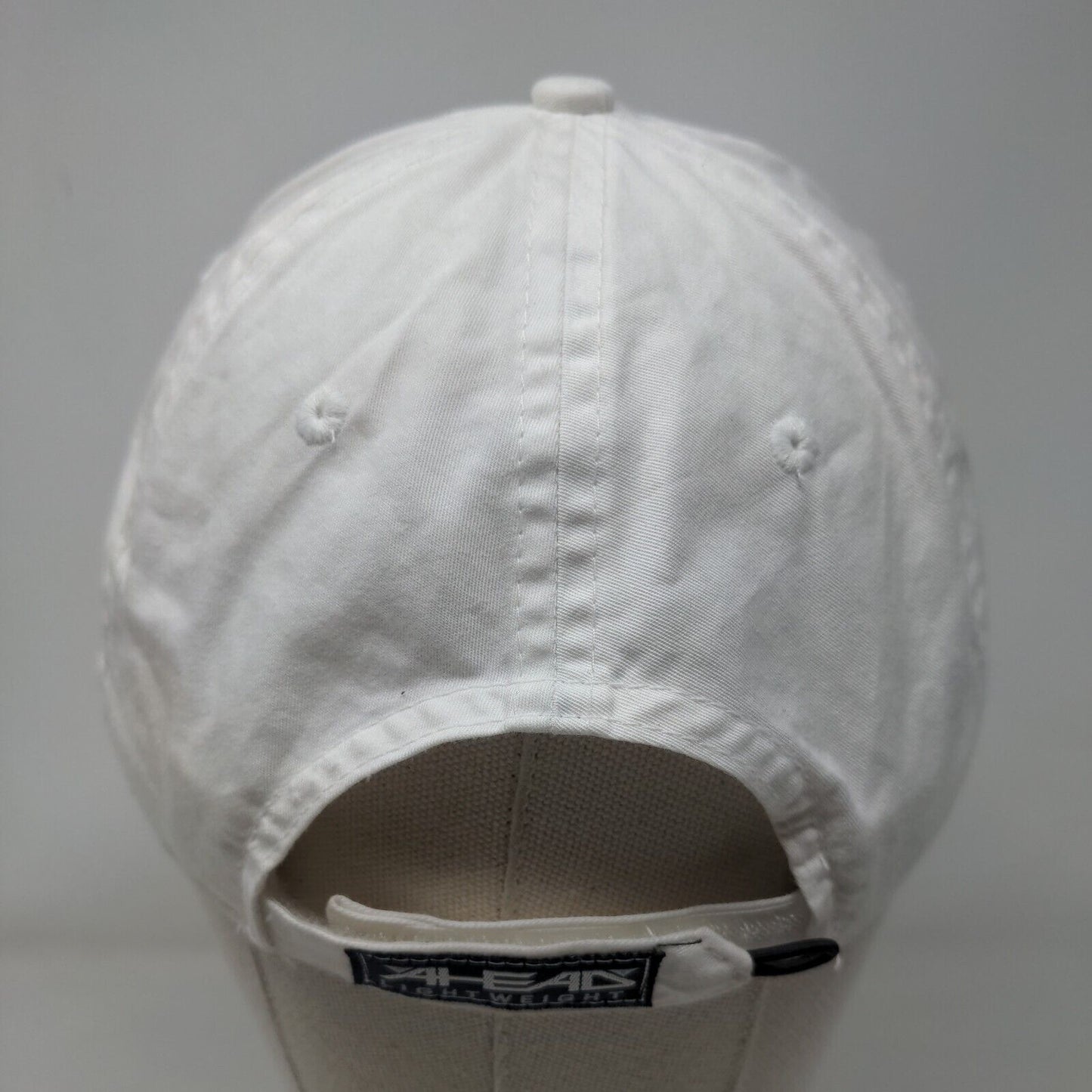 American Flag Bear Strapback Hat White Classic Cut Embroidered Ahead