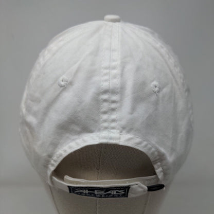 American Flag Bear Strapback Hat White Classic Cut Embroidered Ahead