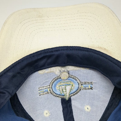 Blue White Baseball Cap OSFM St Maarten St Martin Sailboat Strapback Travel Hat