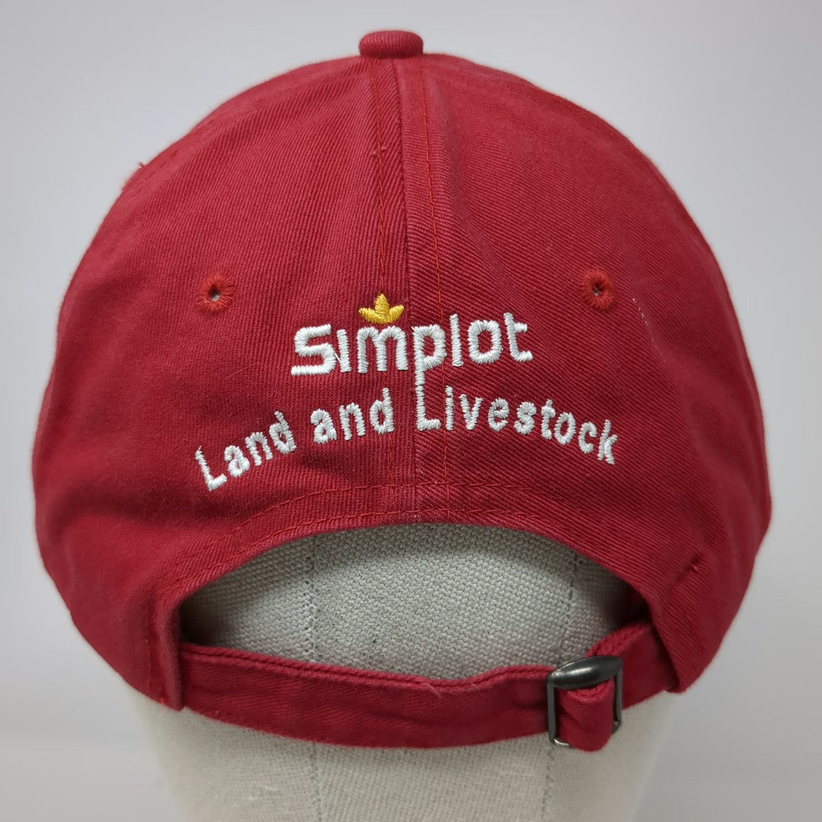 Fahrenheit Baseball Cap Red One Size Simplot Land and Livestock JS USA Flag Hat