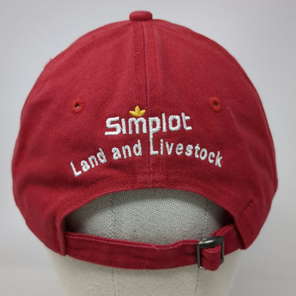 Fahrenheit Baseball Cap Red One Size Simplot Land and Livestock JS USA Flag Hat