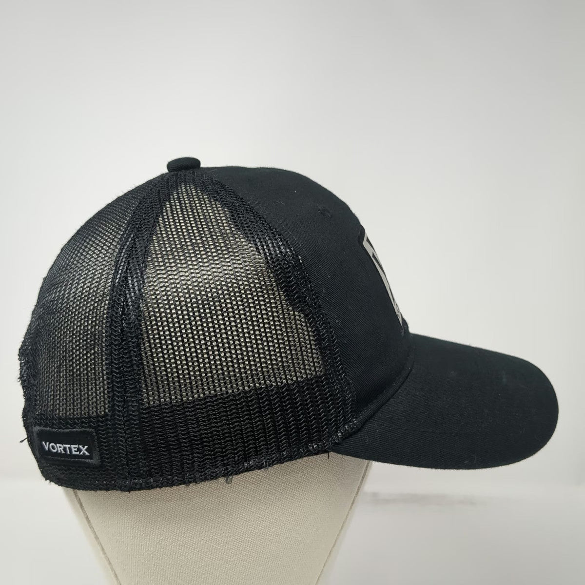 Vortex Trucker Hat Black One Size Mesh Back Snapback Logo Patch Optics Shooting