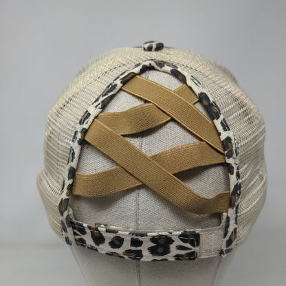 Unbranded Strapback Trucker Hat Ponytail Multi One Size Animal Print