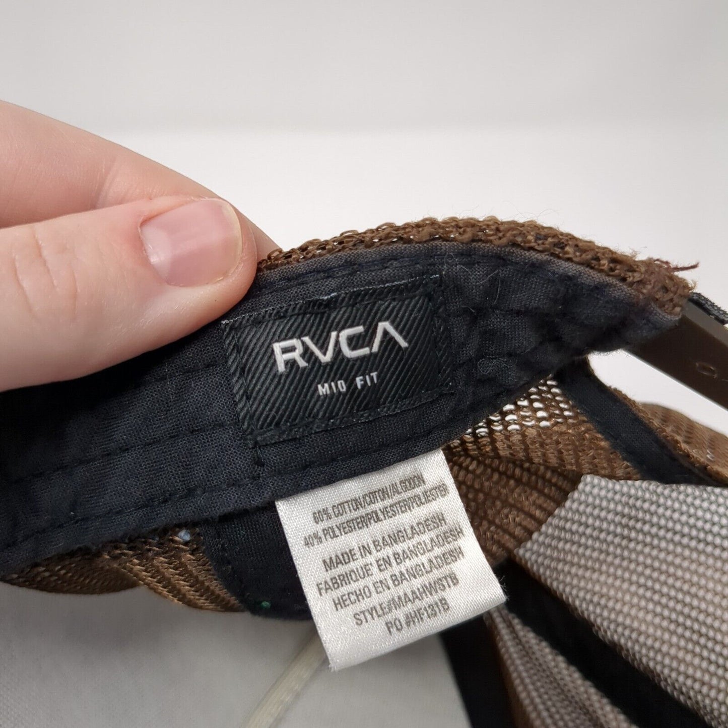 VA RVCA Snapback Trucker Hat Multicolor OS Adjustable Mid Fit Denim Mesh Back