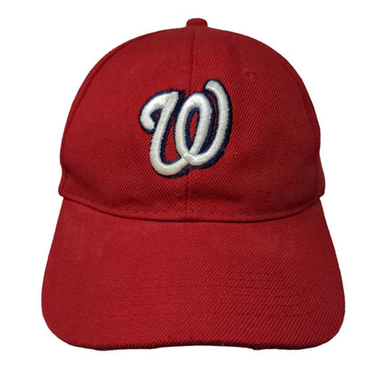 Unbranded Men's Strapback Hat Red Washington Nationals Embroidered Logo