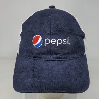 Pepsi Snapback Trucker Hat Blue OS Adjustable Embroidered Mesh Back Soda Gear