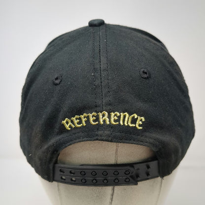 Reference 5 Panel Black One Size Hat Green Underbrim Snapback Parody Logo