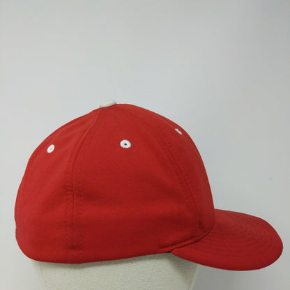 Richardson Fitted Hat Red Embroidered P Logo Size XS-SM Polyester Blend