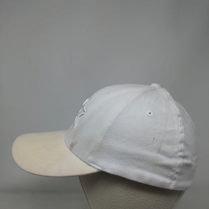 Starter Fitted Hat White One Size Embroidered Lightweight Vented Holes 6 Panel