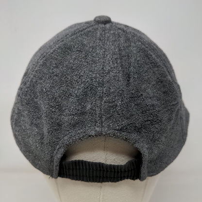 Snow Stretch Strapback Hat Gray One Size Fleece Embroidered 5 Panel