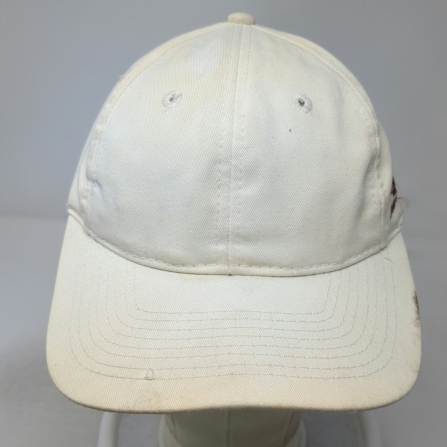 Logo Athletic Snapback Hat White OS Green Underbrim Side Graphic Blank Cotton