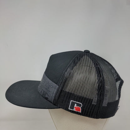 Russell Athletic Snapback Trucker Hat Black One Size Adjustable Mesh Back