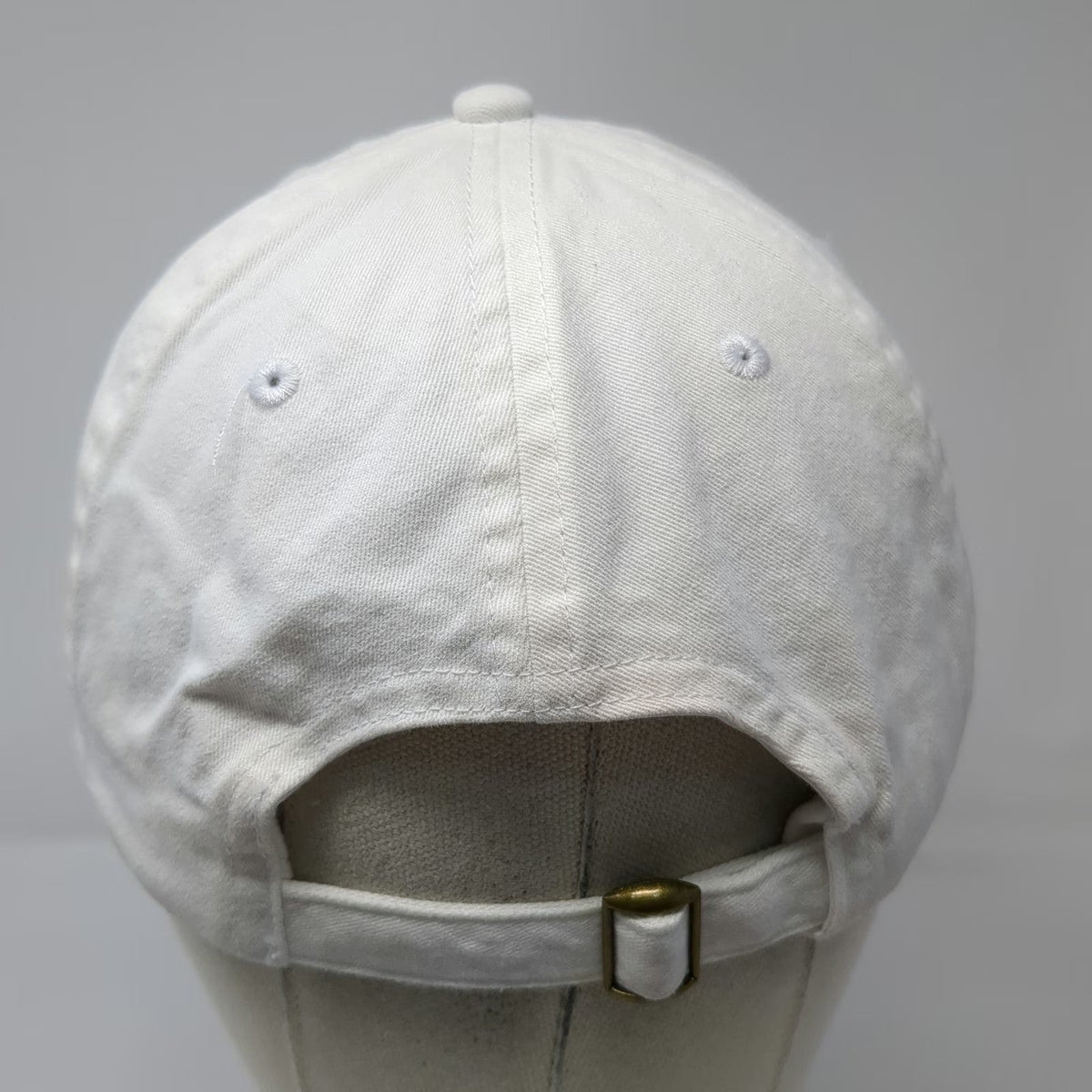 George Baseball Cap White One Size Slideback Adjustable Cotton Plain Blank Hat