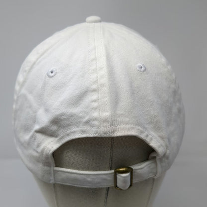 George Baseball Cap White One Size Slideback Adjustable Cotton Plain Blank Hat
