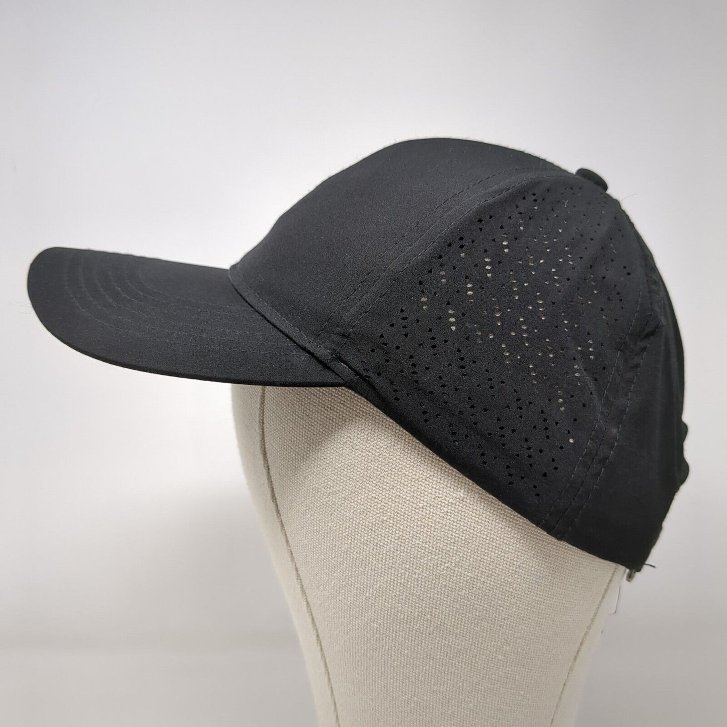 Gaiam Strapback Hat Black OSFA Adjustable Solid 6 Panel Perforated