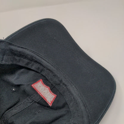 Levi's Slideback Hat Black One Size Adjustable Embroidered 6 Panel