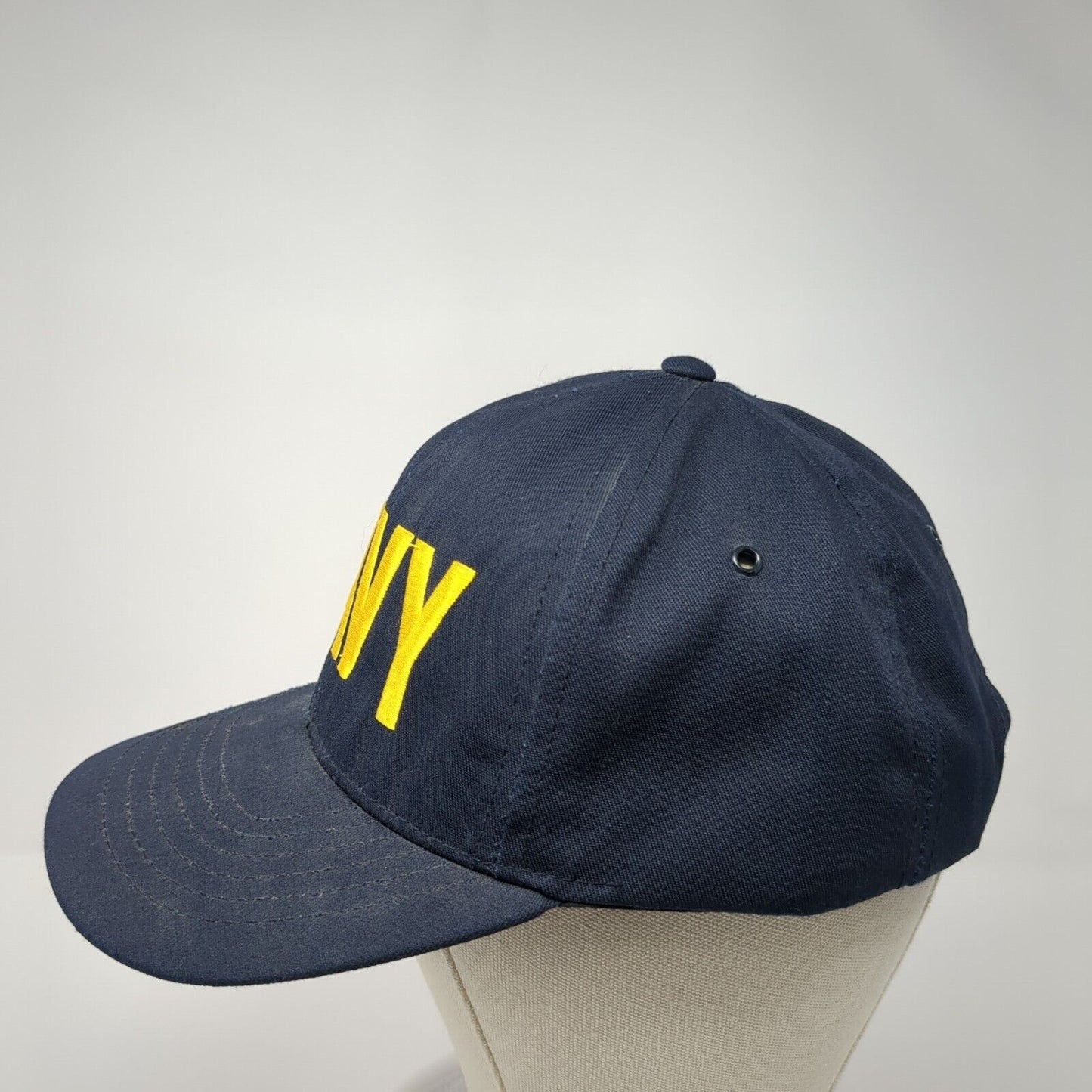 Navy Snapback Hat Blue One Size Adjustable Eagle Crest Solid 6 Panel