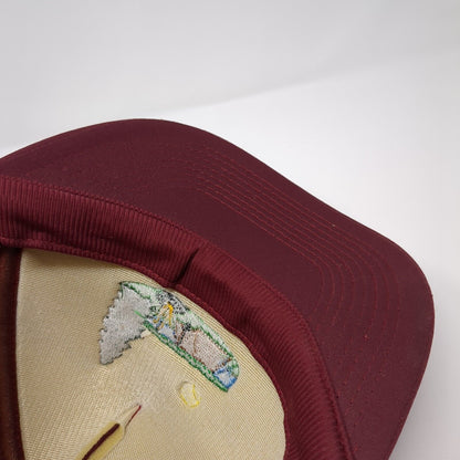 Luna Basics Snapback Trucker Hat Red OS Adjustable Embroidered Mesh Back Rope