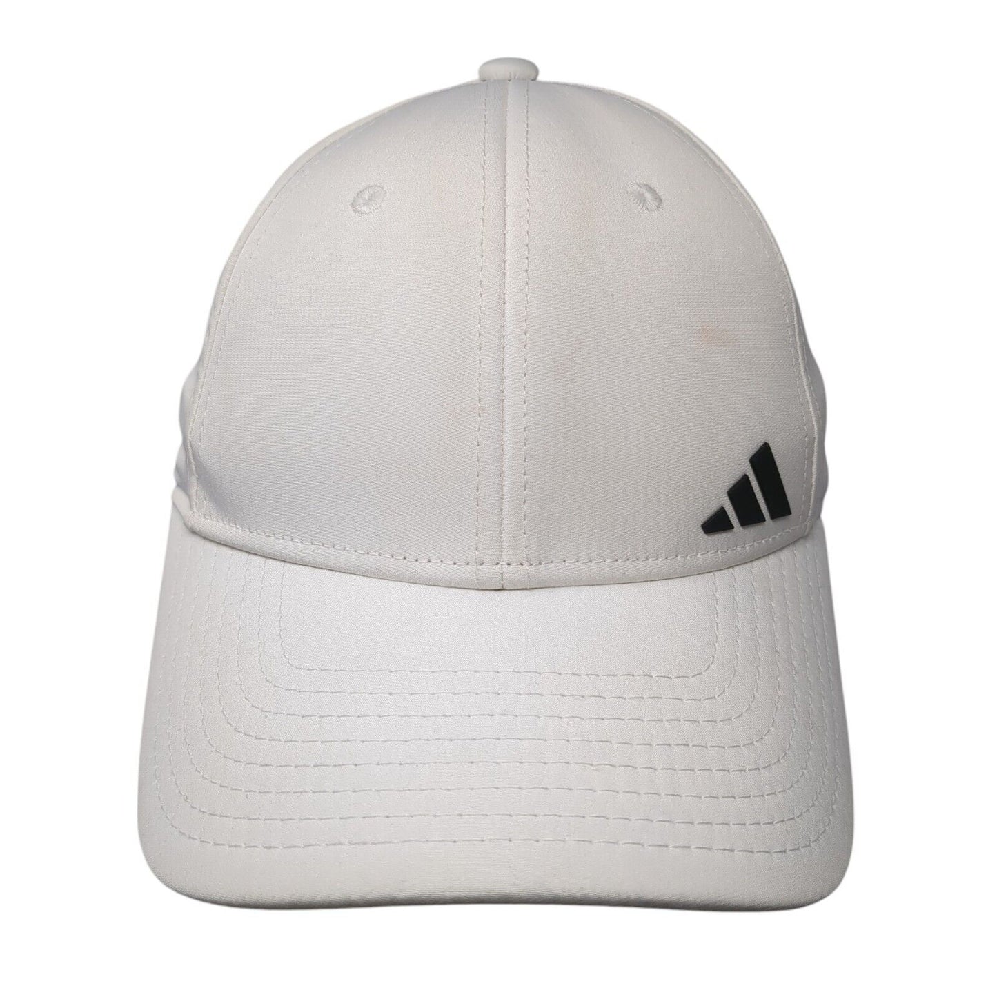 Adidas 3 Stripes Strapback Hat White One Size Solid Stretch Ponytail