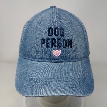 Dog Person Slideback Hat Blue OSFM Embroidered Denim Home Free