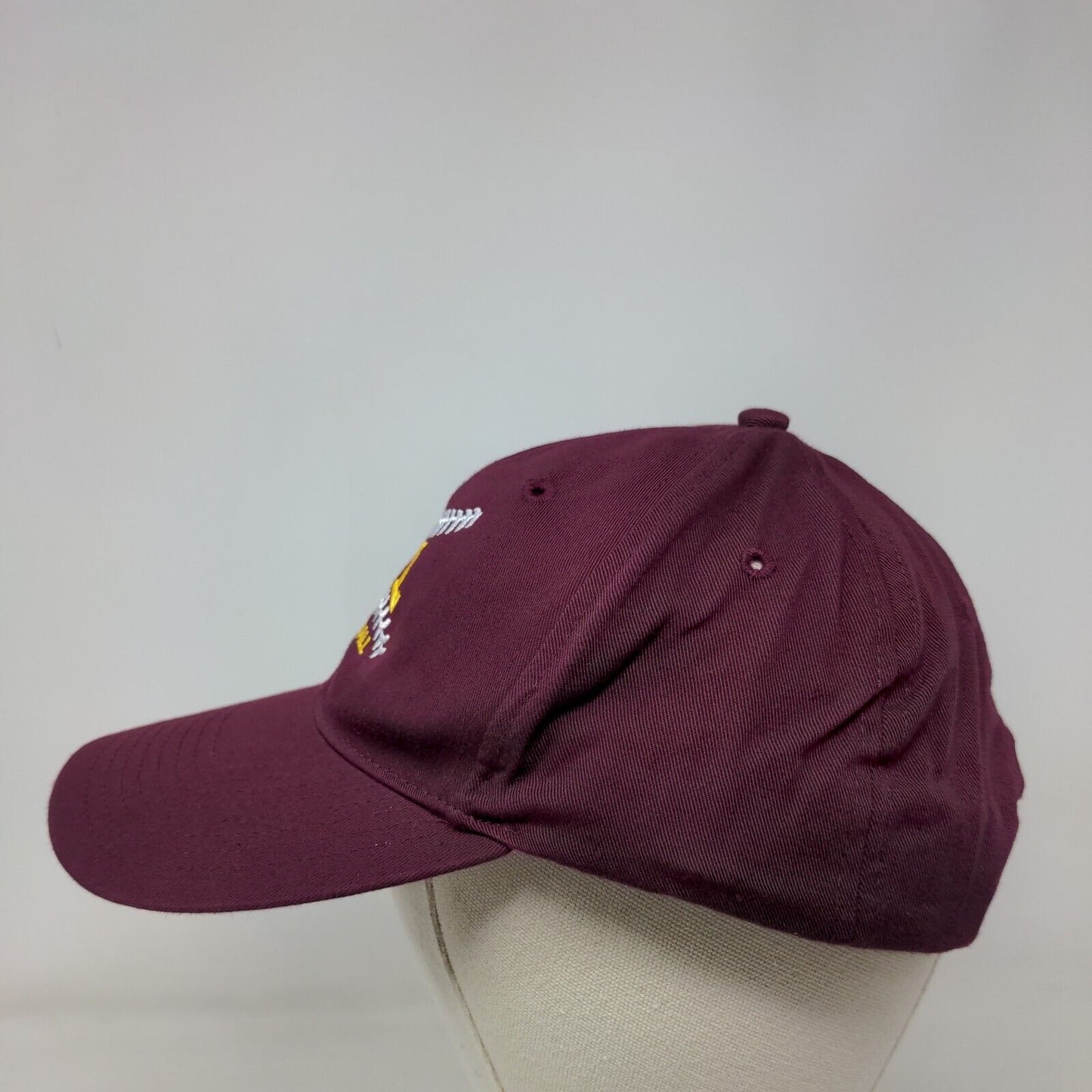 HYL Baseball Snapback Hat Red Burgundy M/L Embroidered Richardson