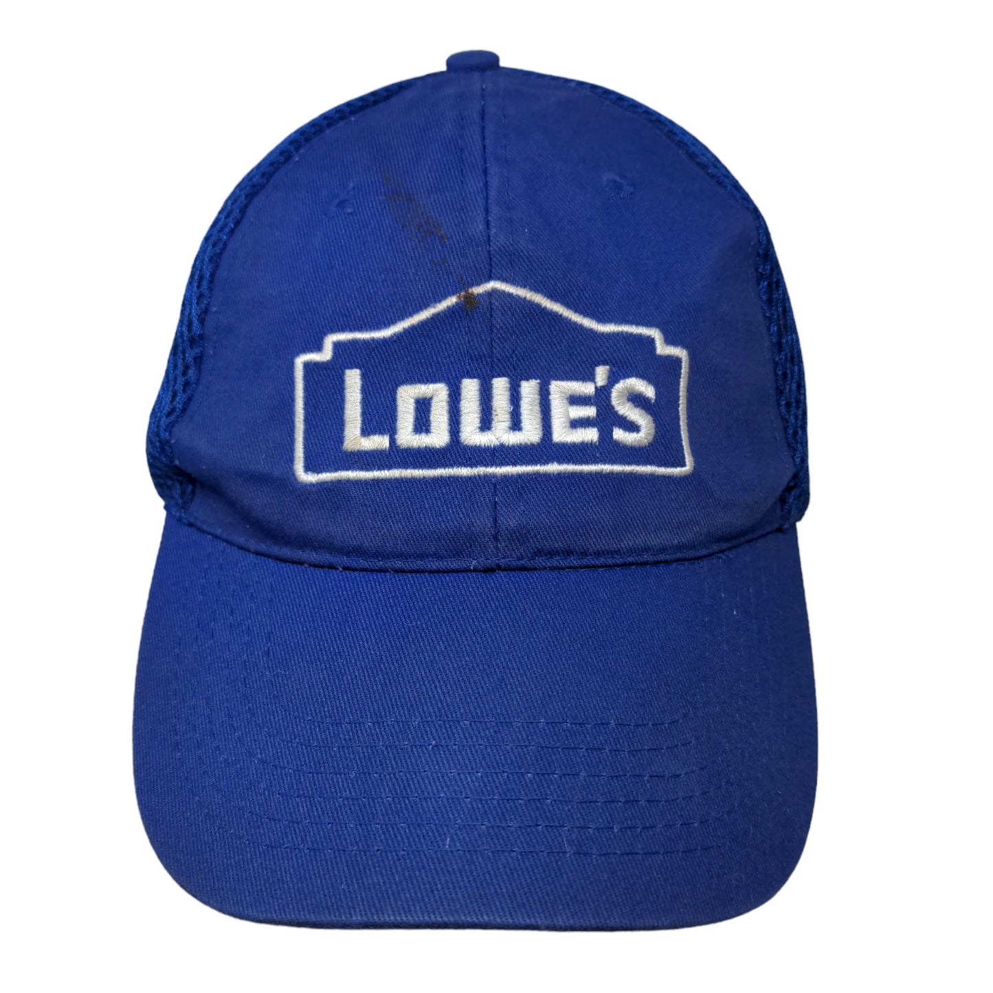 Lowe's Men's Strapback Mesh Back Hat Blue Size OSFA Embroidered Logo Cotton