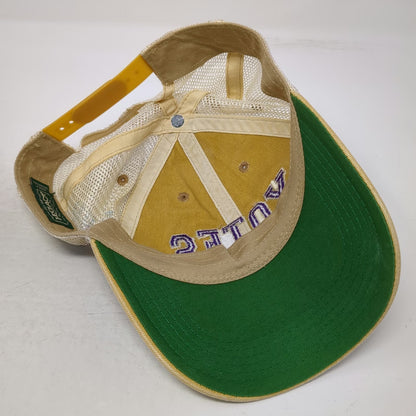 College of Idaho Yotes Legacy Trucker Hat Yellow One Size Snapback Mesh Curved