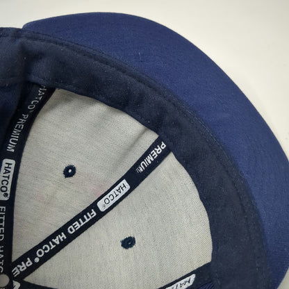 HATCO Baseball Cap Blue 7 3/8 Flat Bill Structured Acrylic Fitted Blank Hat