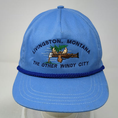 U-GRIN 5 Panel Blue One Size Hat Livingston Montana Other Windy City Rope Strap