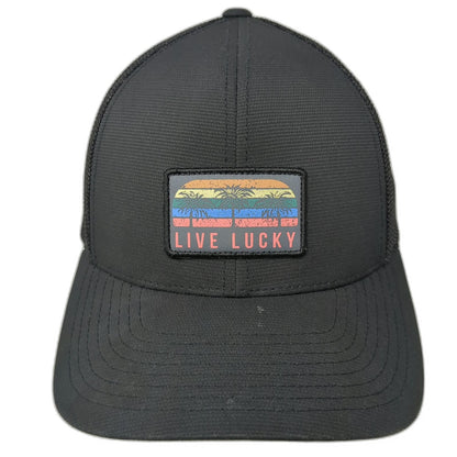 Black Clover Trucker Hat One Size Mesh Snapback Live Lucky Retro Sunset Patch