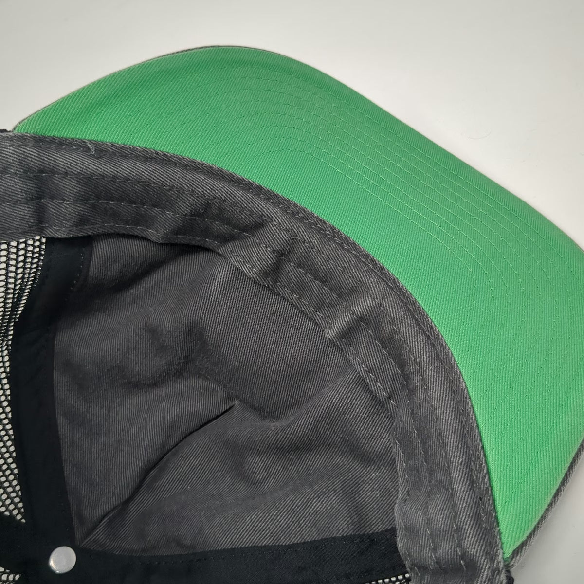 American Eagle Trucker Hat Gray One Size Mesh Snapback Green Under Visor Patch