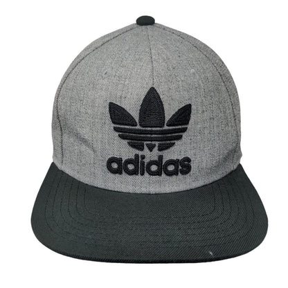 Adidas Snapback Hat Gray OSFM Adjustable Embroidered Trefoil Vented Holes