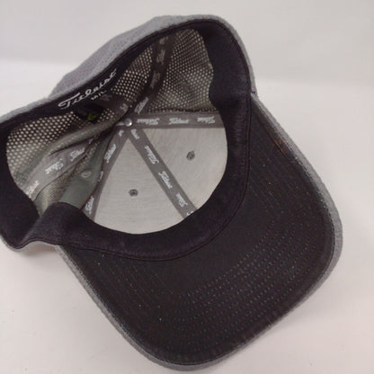 Titleist Pro V1 FJ Fitted Golf Hat Gray M/L Embroidered Vented Holes 6 Panel