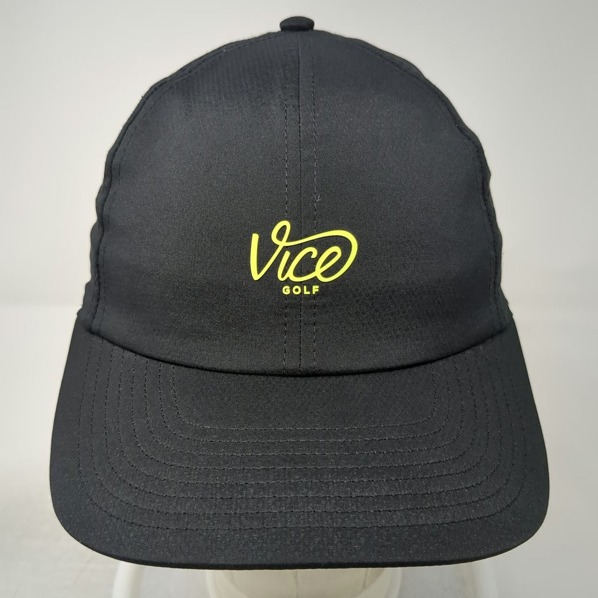 Vice Golf Snapback Hat Black One Size Perforated Mesh Topographic Visor Active