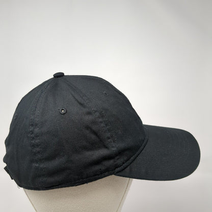 Unbranded Strapback Hat Black Soot One Size Adjustable Vent Holes Blank
