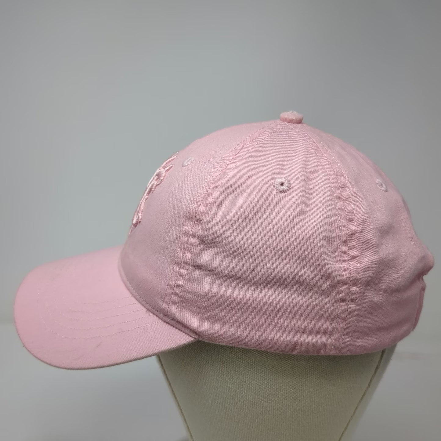 Matchitt Baseball Cap Pink One Size Monogram Embroidery Adjustable Cotton Hat