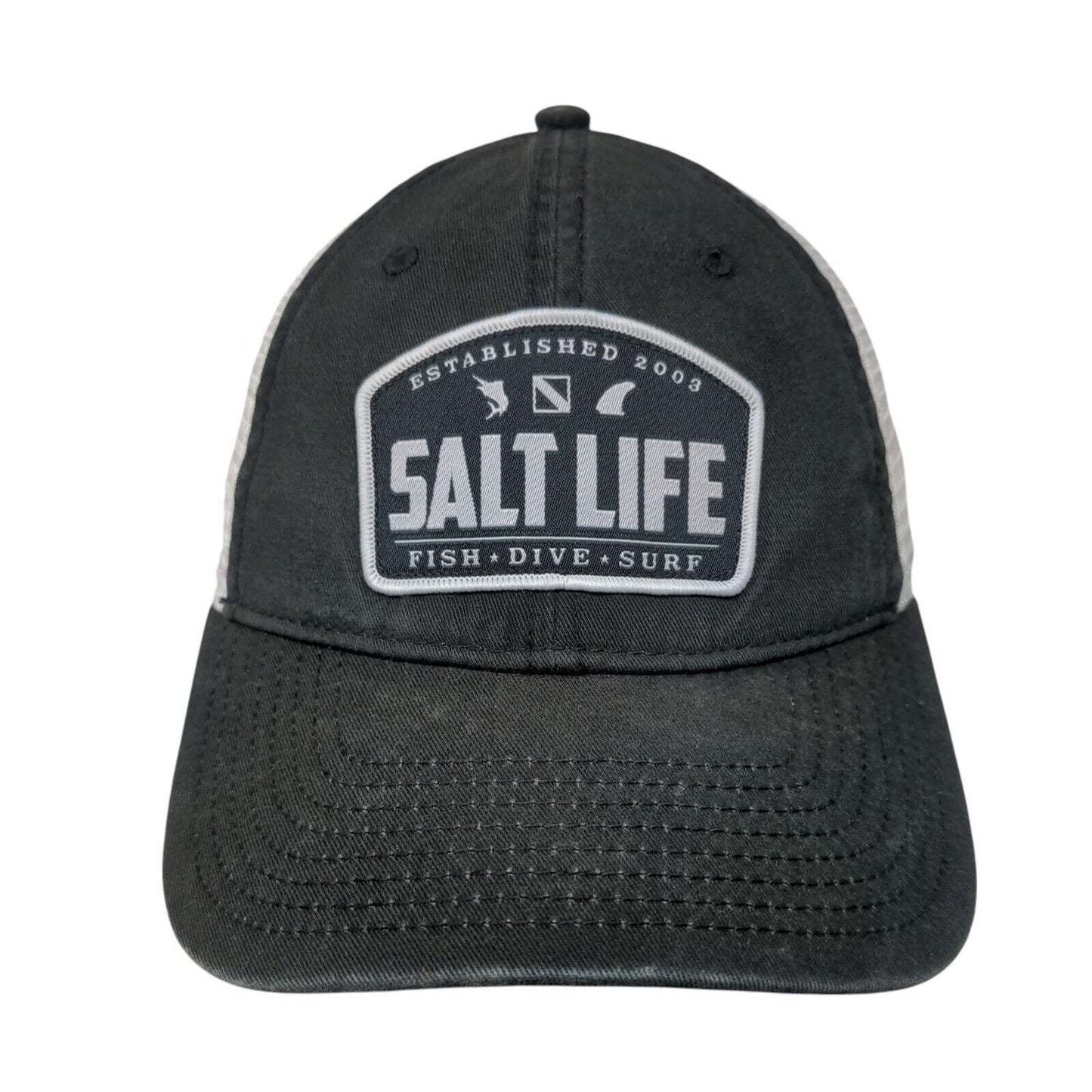 Salt Life Fish Dive Surf Snapback Trucker Hat Black OSFM Colorblock