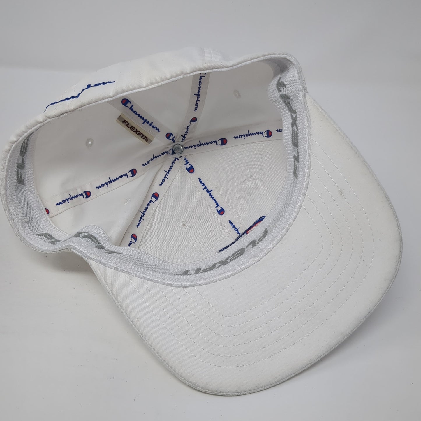 Champion C Logo Fitted Hat White One Size Embroidered Flexfit 6 Panel